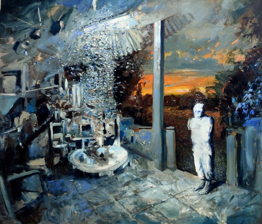 Presagio en silencio, óleo sobre lienzo